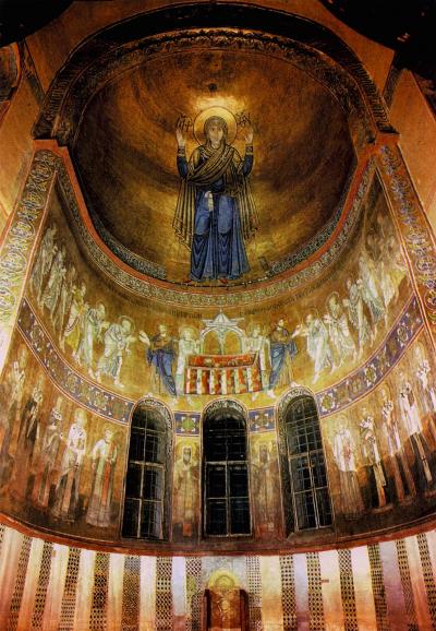 Центральная апсида собора святой Софии в Киеве с мозаикой "Богоматерь Оранта"
